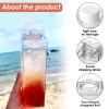 3 Pcs Milk Carton Water Bottles Reusable Plastic Square Milk Bottle Clear Milk Carton Container Portable Milk Carton Cups for Outdoor Activities School Travelling Camping US(3,transparent color) view 4