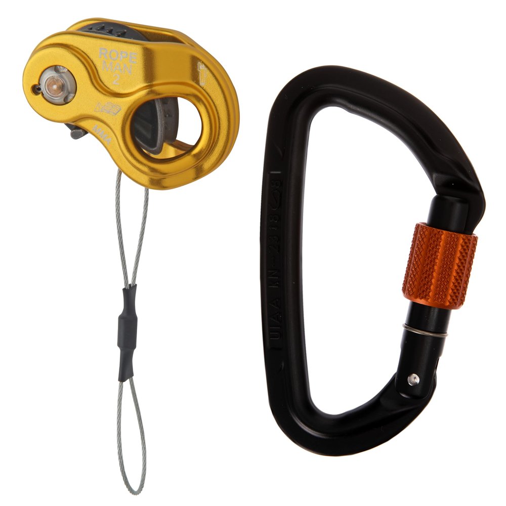 Wild Country Ropeman 2 Ascender - Lightweight Rope Clamp for Climbing, Hunting, Tree Climbing, & Rigging - Gold Bundle - One Size