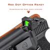G43/G43X/G43X MOS IWB Holster for 9mm Glock 43, 43X, 43X MOS Pistol - Inside Waistband Concealed Carry With RMR Red Dot Optic Cut - Kydex Leather Hybrid for Appendix Carry, Left Hand, Black view 4