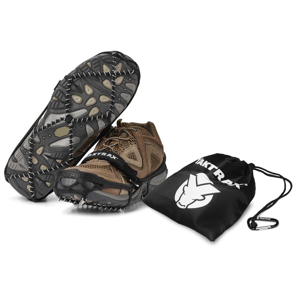 Yaktrax Pro Plus Traction Cleats for Ice and Snow, 360 Steel Coil Grip for All-Direction Traction, Flexible Thermoplastic Upper, Easy On/Off with Heel Tab, Includes Carry Bag & Carabiner, Medium