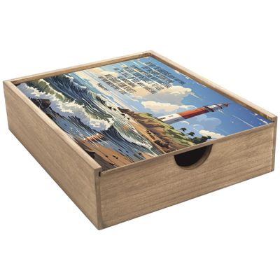 Cottage Garden Do Not Be Anxious 11.75 x 9.5 x 2.95 Inch, Durable MDF Wood Large Walnut Finish Sliding Lid Memory Keepsake Box