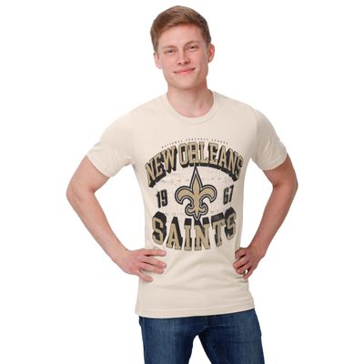 FOCO New Orleans Saints NFL Mens Field Arched Wordmark T-Shirt - Natural - XXL