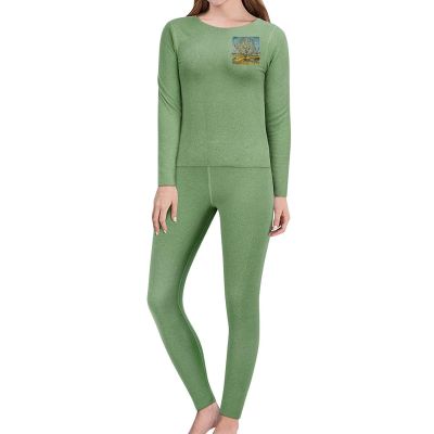 RKJVB M Blooming Apricot Trees Thermal Underwear Set for Women Long Johns Women Base Layer Top Bottom for Cold Weather