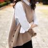 ZUEVI Womens Sweater Vest Round Neck Knit Pullover Vest Trendy Classic Sleeveless Pullover Sweaters Tops (Camel-M) view 2