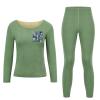 RKJVB XL Blue Gray Leaf Branch Thermal Underwear Set for Women Long Johns Women Base Layer Top Bottom for Cold Weather view 4