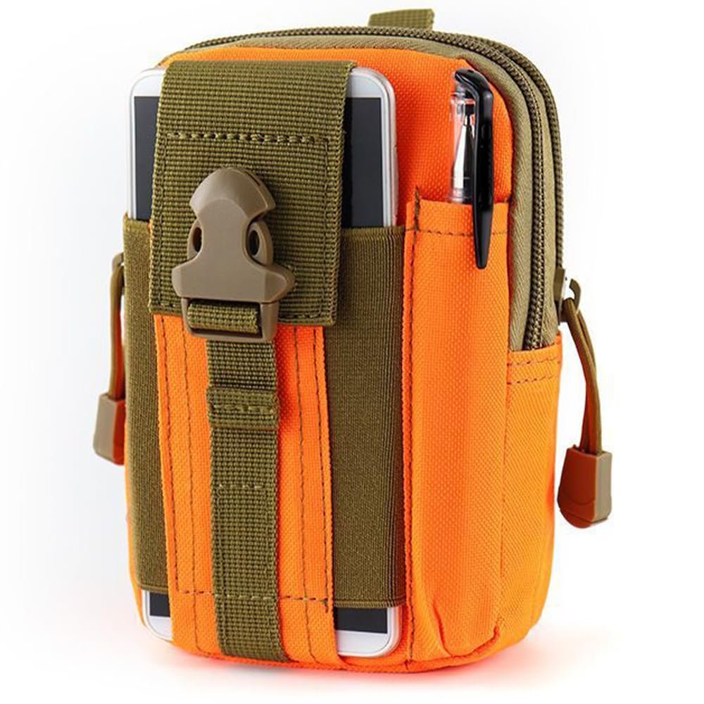 ONE WVW PIN Tactical Molle Phone Pouch Belt Pouchs, EDC Utility Pouches Waist Bag, Small Cell Phone Holster Gear Tool Gadget Pocket for Men