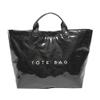 ALINUOYQ PVC Tote Bag for Women Large Kraft Paper Tote Bag Trendy Letter Print Tote Bag Clear Top Handle Hobo Handbag view 1