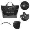 ALINUOYQ PVC Tote Bag for Women Large Kraft Paper Tote Bag Trendy Letter Print Tote Bag Clear Top Handle Hobo Handbag view 4