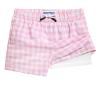 maamgic Boys Swim Trunks with Compression Liner Toddler Stretch Swim Shorts Quick Dry Swimming Trunks Boxer Brief 2 in 1 Beach Shorts Pink Gingham 8 view 1