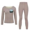 RKJVB M Blue Green Tree Landscape Thermal Underwear Set for Women Long Johns Women Base Layer Top Bottom for Cold Weather view 4