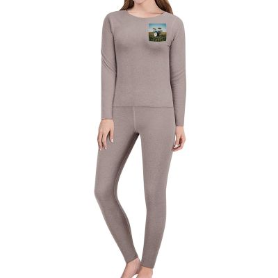 RKJVB M Field Printed Music Thermal Underwear Set for Women Long Johns Women Base Layer Top Bottom for Cold Weather