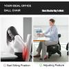 GEeLky Balance Ball Chair for Adults Office, Yoga Ball Desk Chair Exercise Ball Chair with Wheels and Back Support view 3