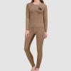 JTKBNVM A Colorful Quilt Women's Thermal Underwear Set with Soft Lined Long John Skiing Base Layer Pajama Set view 2