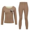 JTKBNVM A Colorful Quilt Women's Thermal Underwear Set with Soft Lined Long John Skiing Base Layer Pajama Set view 4