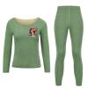 RKJVB L Head Wearing Floral Vortex Shape Thermal Underwear Set for Women Long Johns Women Base Layer Top Bottom for Cold Weather view 4