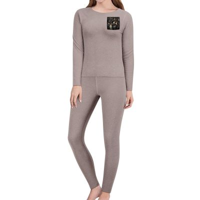JTKBNVM A Group of Penguins Women's Thermal Underwear Set with Soft Lined Long John Skiing Base Layer Pajama Set