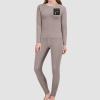 JTKBNVM A Group of Penguins Women's Thermal Underwear Set with Soft Lined Long John Skiing Base Layer Pajama Set view 2