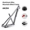 BSFHQS Dirt Jump Bike Disc Brake Frames 26er*15" 27.5er*17" AM/DH Trail Mountain Bikes Frame Aluminum Alloy Hardtail Quick Release Frame 10 * 135mm QR(Titanium,27.5 * 17") view 3