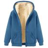 yaoeye Womens Cardigan Tops Button Coat Plus Jacket Loose Winter Hooded Wool Women Plush Size Coats view 1