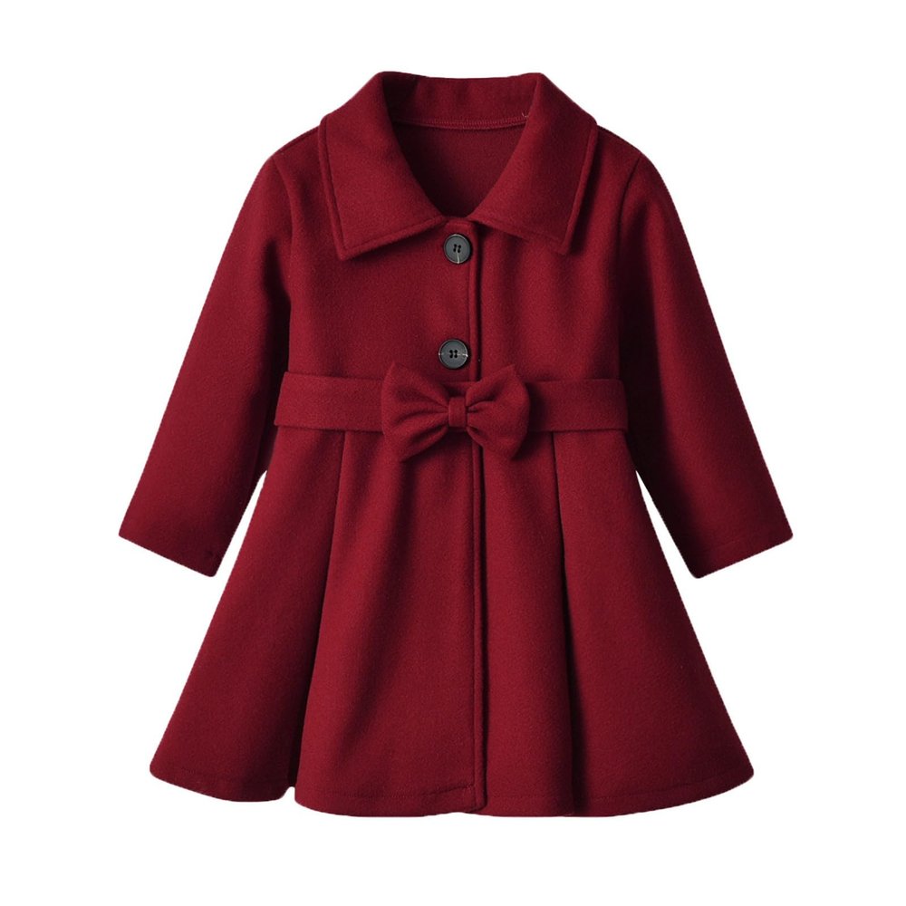 Girls Coat Baby Boys Girls Classic Button Trench Coat Jacket with Belt Toddler Double Breasted Belted Pea Coat Windbreaker (A, 18-24 Months)