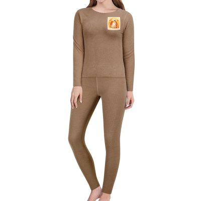 JTKBNVM A Dog Sitting Women's Thermal Underwear Set with Soft Lined Long John Skiing Base Layer Pajama Set