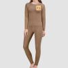 JTKBNVM A Dog Sitting Women's Thermal Underwear Set with Soft Lined Long John Skiing Base Layer Pajama Set view 2