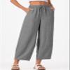 EVALESS Womens Pants Trendy Casual High Waisted Wide Leg Palazzo Trousers with Pockets Sleet XL view 2