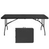 ZeHuoGe Portable Folding Table,Lightweight Picnic Party Dining Camp Table, Folding Banquet Table,Multifunctional Camping Table (Black, 6ft) view 1