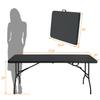 ZeHuoGe Portable Folding Table,Lightweight Picnic Party Dining Camp Table, Folding Banquet Table,Multifunctional Camping Table (Black, 6ft) view 3