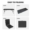 ZeHuoGe Portable Folding Table,Lightweight Picnic Party Dining Camp Table, Folding Banquet Table,Multifunctional Camping Table (Black, 6ft) view 4