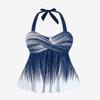 ROSE GAL Womens Plus Size Halter Backless Empire Waist Modest Boyshorts Tankini Swimsuit Set(Blue_1/5X) view 3