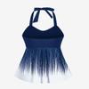 ROSE GAL Womens Plus Size Halter Backless Empire Waist Modest Boyshorts Tankini Swimsuit Set(Blue_1/5X) view 4