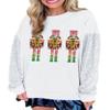 NUFIWI Women Christmas Sweatshirt Sequined Long Sleeve Glitter Santa Shirt Funny Merry Sweatshirt Xmas Sparkly Holiday Pullover(Cute White Sparkle,XL) view 1