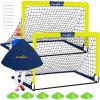 LIBERRWAY Soccer Goal 4'x 3' Portable Kids Soccer Goals for Backyard or Indoor Pop Up Soccer Net with 6 Training Cones, Carrying Bag, 8 Ground Stakes view 1