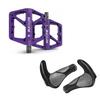 BUCKLOS Mountain Bike Pedals Purple MTB Pedals Flat and Single Lock-on Bike Handlebar Grips Ergonomic Mountain Bicycle Handle Grips view 1