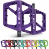 BUCKLOS Mountain Bike Pedals Purple MTB Pedals Flat and Single Lock-on Bike Handlebar Grips Ergonomic Mountain Bicycle Handle Grips view 2
