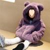 Baby Girls Boys Winter Warm Coats Ear Hooded Faux Fur Fleece Jacket Cotton Fuzzy Winter Warm Bear (Purple, 2-3 Years) view 2