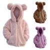 Baby Girls Boys Winter Warm Coats Ear Hooded Faux Fur Fleece Jacket Cotton Fuzzy Winter Warm Bear (Purple, 2-3 Years) view 3