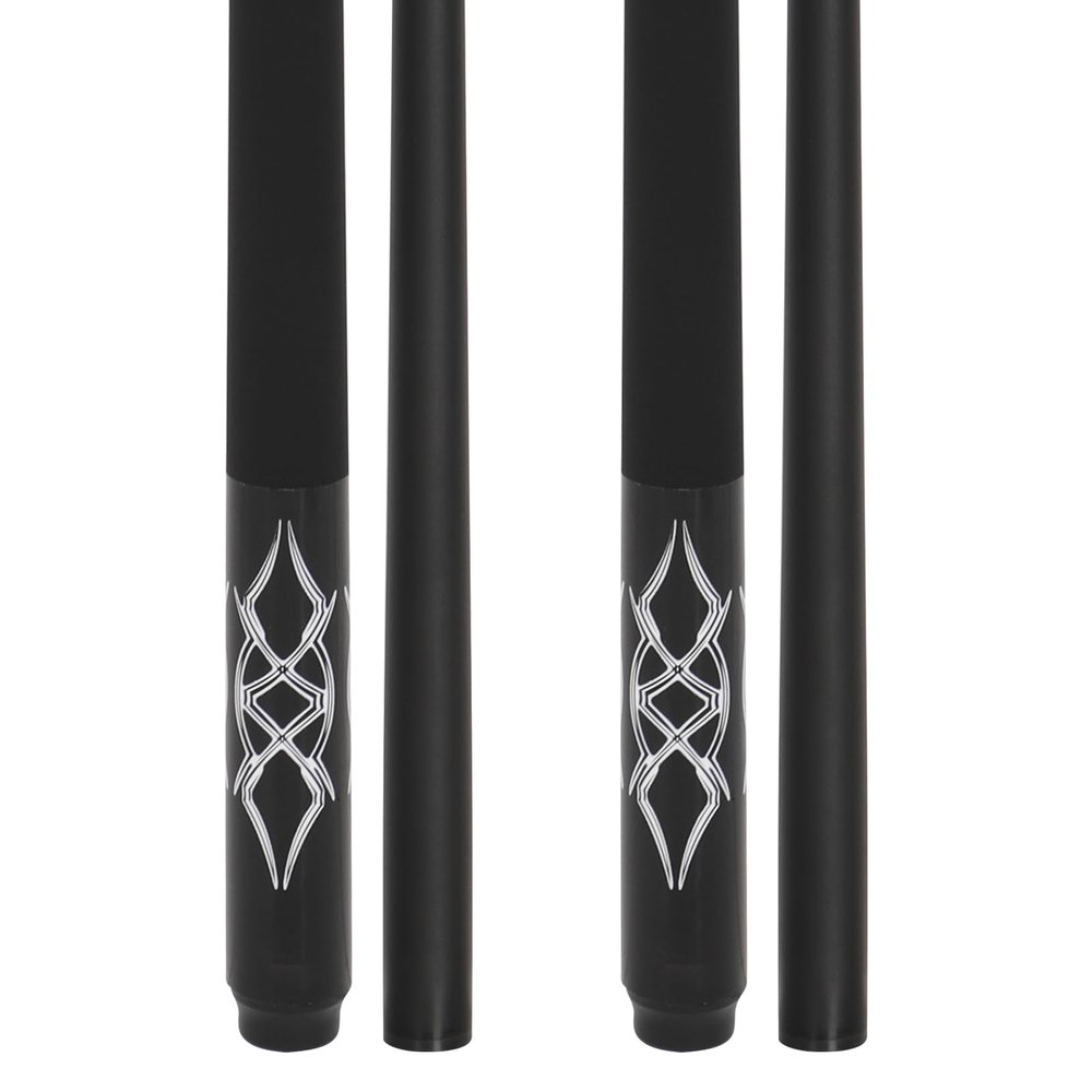 Dysdensa Set of 2 Fiberglass Pool Cue Sticks 19oz 20oz 58inch Black