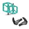 BUCKLOS Mountain Bike Pedals Bianchi Green MTB Pedals Flat and Single Lock-on Bike Handlebar Grips Ergonomic Mountain Bicycle Handle Grips view 1