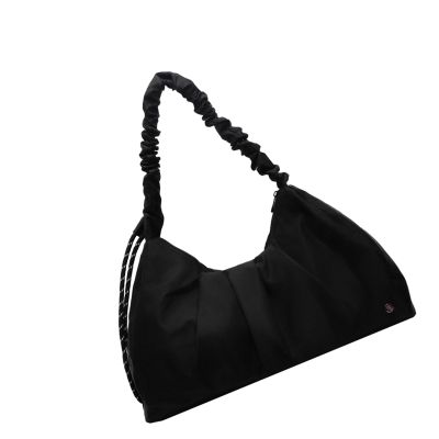 BLULILY Women Bag Large Capacity Shoulder Bag Drawstring Sport Bag Casual Crossbody Bag Nylon Commuting Bag Simple Gym Bag