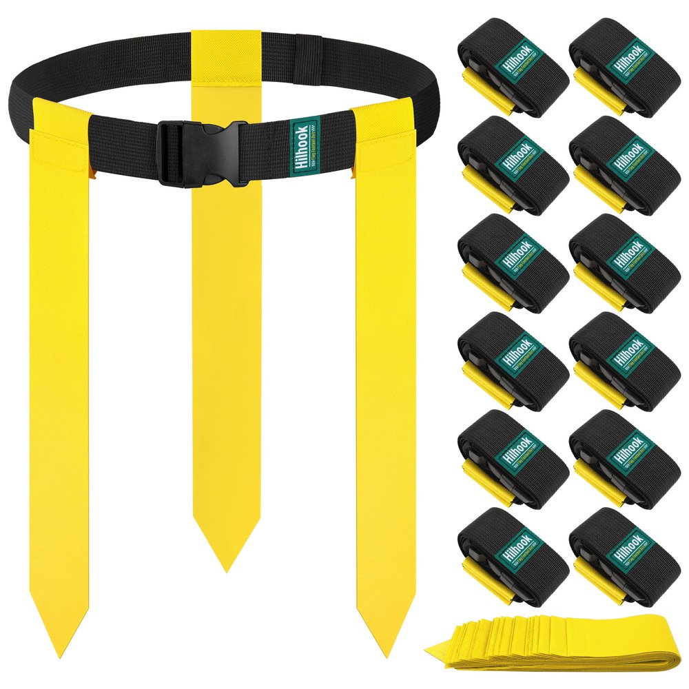Hilhook 12-Player Flag Football Belts Set for Kids, Youth and Adult