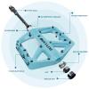 BUCKLOS Mountain Bike Pedals Blue MTB Pedals Flat and Single Lock-on Bike Handlebar Grips Ergonomic Mountain Bicycle Handle Grips view 3