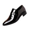 MLBEIU Leather Shoes Business Casual Spring and Autumn Breathable Men's British Korean Version Pointed Groom Wedding Shoes Oxfords(Brown,8.5) view 2