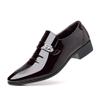 MLBEIU Leather Shoes Business Casual Spring and Autumn Breathable Men's British Korean Version Pointed Groom Wedding Shoes Oxfords(Brown,8.5) view 4