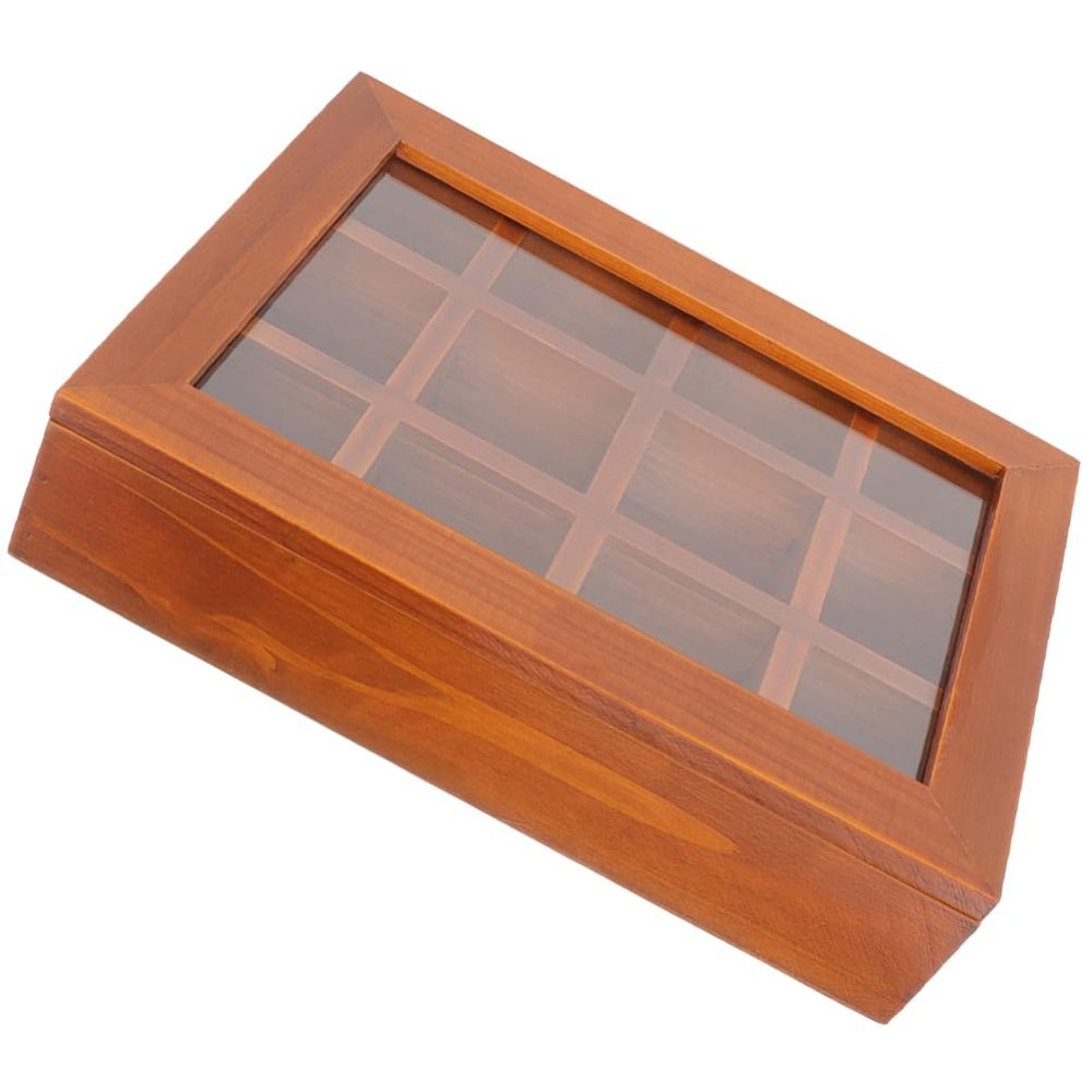 Alipis Vintage Jewelry Collection Box with Clear Lid Rustic Keepsakes Organizer for Trinkets Compartment Storage for Women and Girls