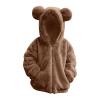 Baby Girls Boys Winter Warm Coats Ear Hooded Faux Fur Fleece Jacket Cotton Fuzzy Winter Warm Bear (Brown, 9-10 Years) view 1