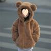 Baby Girls Boys Winter Warm Coats Ear Hooded Faux Fur Fleece Jacket Cotton Fuzzy Winter Warm Bear (Brown, 9-10 Years) view 2