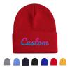 Bulk Custom Beanies for Men Women Custom Winter Hat Knit Hats Personalized Beanie Hats Skull Caps with Text Red view 1