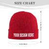 Bulk Custom Beanies for Men Women Custom Winter Hat Knit Hats Personalized Beanie Hats Skull Caps with Text Red view 2